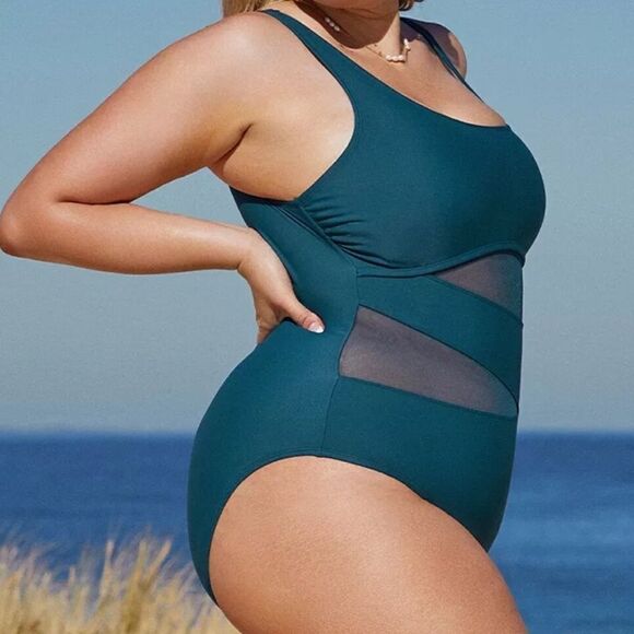 Cupshe Dreamscapes Mesh One-Piece 0X (XL) black - Picture 2 of 9